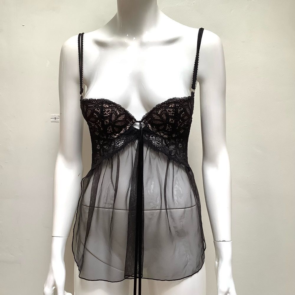 Victoria Secret 32B Lingerie Top Black EUC